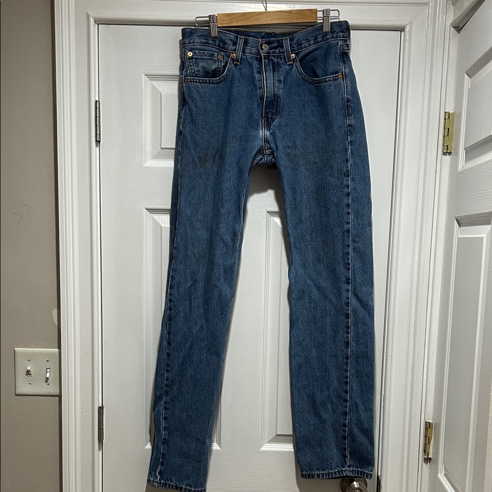 Levi's 505 Men's Dark Blue Straight Jeans 32x36” VISIBLE STAINS